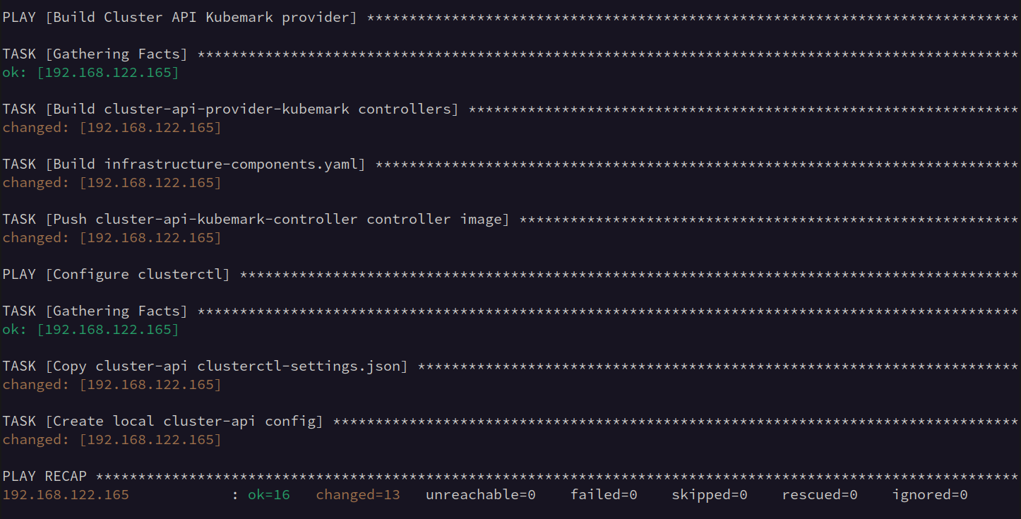 ansible build results