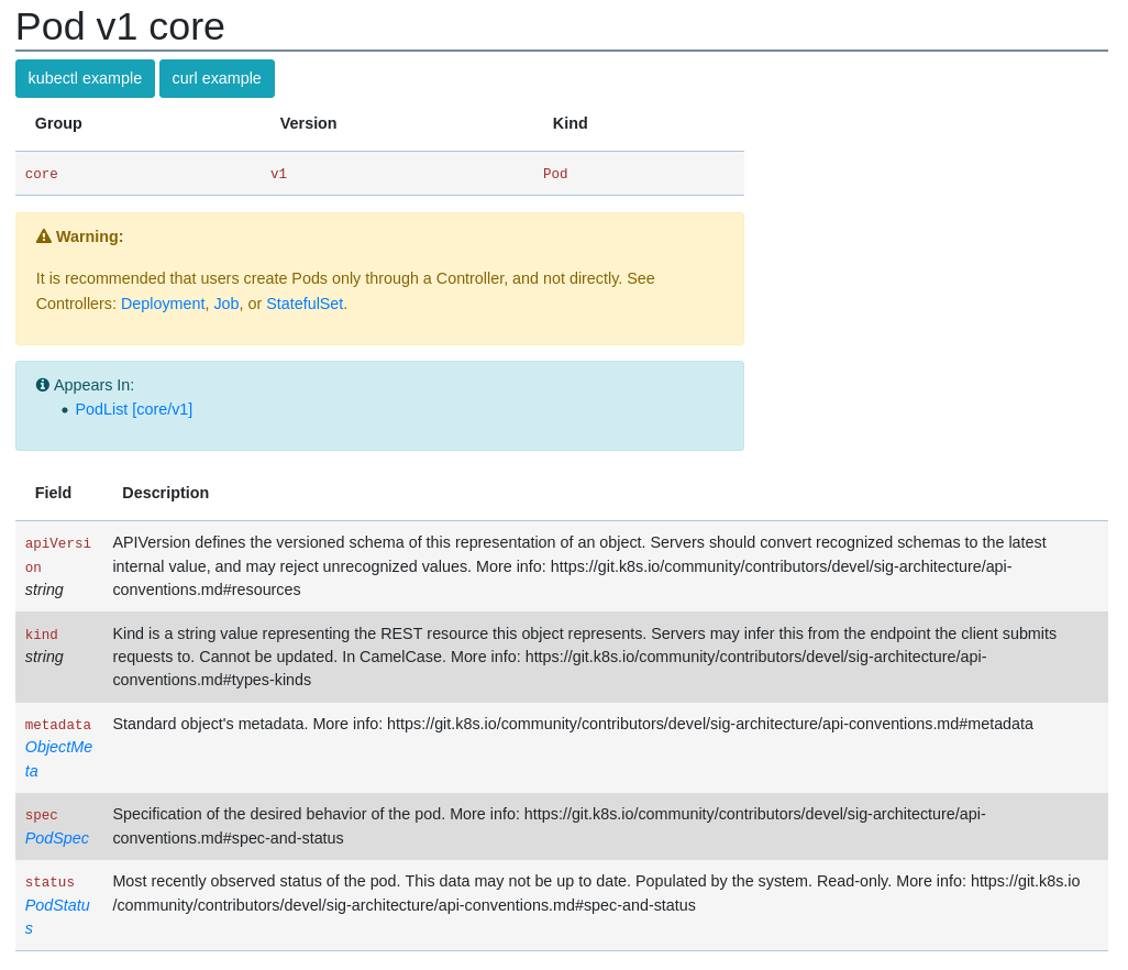 api docs for pod spec